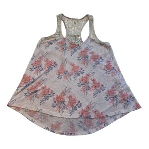 Aeropostale Floral & Lace Racerback Tank Top Women's Size Small